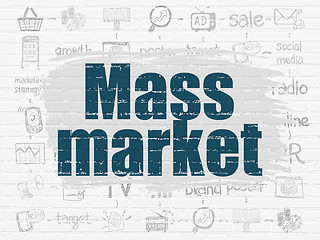 Image showing Advertising concept: Mass Market on wall background