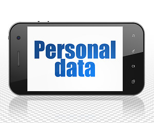 Image showing Information concept: Smartphone with Personal Data on display