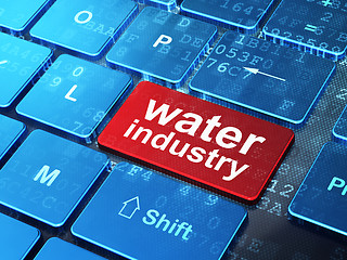 Image showing Manufacuring concept: Water Industry on computer keyboard background