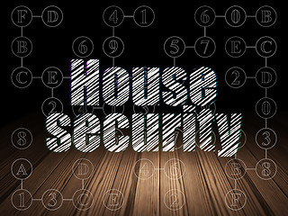 Image showing Privacy concept: House Security in grunge dark room