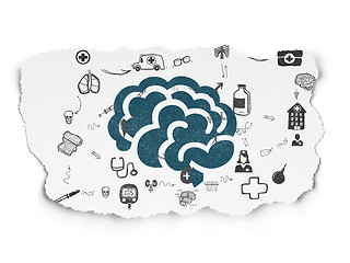 Image showing Health concept: Brain on Torn Paper background