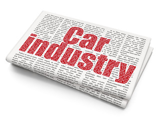 Image showing Manufacuring concept: Car Industry on Newspaper background