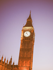 Image showing Retro looking Big Ben in London