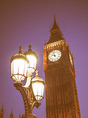 Image showing Retro looking Big Ben in London