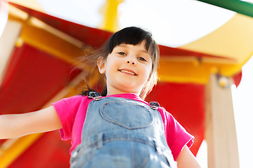 Image showing happy little girl on children playground