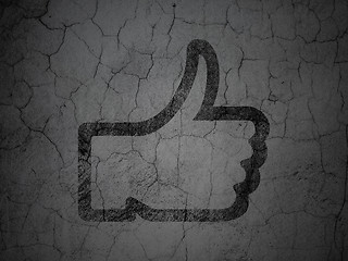 Image showing Social media concept: Thumb Up on grunge wall background