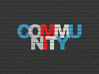 Image showing Social media concept: Community on wall background