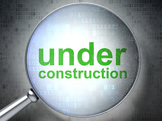 Image showing SEO web development concept: Under Construction with optical glass