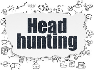 Image showing Business concept: Head Hunting on Torn Paper background