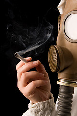 Image showing Person in gas mask