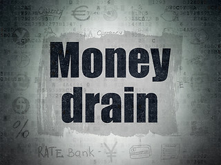 Image showing Currency concept: Money Drain on Digital Paper background