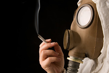 Image showing Person in gas mask