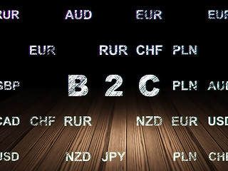 Image showing Business concept: B2c in grunge dark room