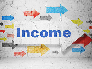 Image showing Finance concept: arrow with Income on grunge wall background
