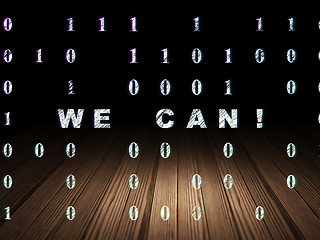 Image showing Finance concept: We can! in grunge dark room