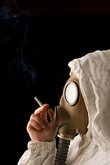 Image showing Person in gas mask