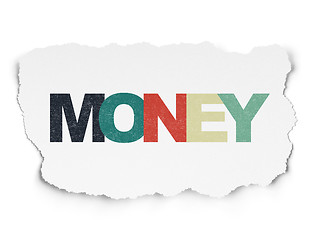 Image showing Business concept: Money on Torn Paper background