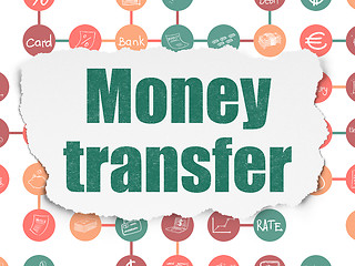 Image showing Currency concept: Money Transfer on Torn Paper background