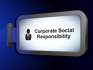 Image showing Finance concept: Corporate Social Responsibility and Business Man on billboard background