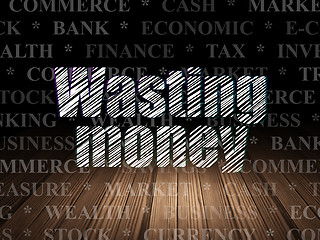 Image showing Banking concept: Wasting Money in grunge dark room