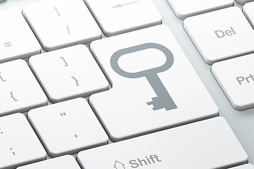 Image showing Privacy concept: Key on computer keyboard background