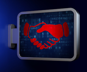Image showing Business concept: Handshake on billboard background