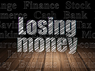 Image showing Banking concept: Losing Money in grunge dark room