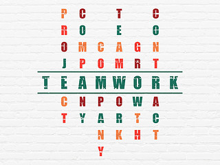 Image showing Finance concept: Teamwork in Crossword Puzzle