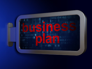 Image showing Finance concept: Business Plan on billboard background