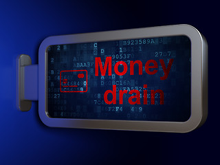 Image showing Currency concept: Money Drain and Credit Card on billboard background