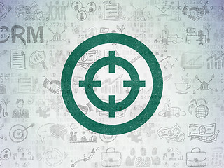 Image showing Finance concept: Target on Digital Paper background
