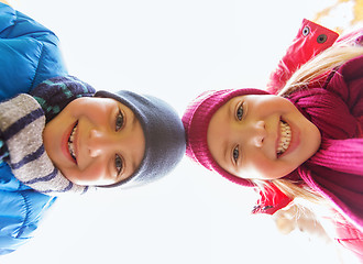 Image showing happy boy and girl faces