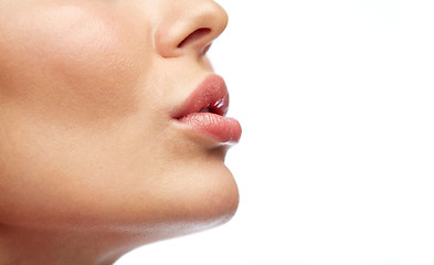 Image showing close up of young woman lips