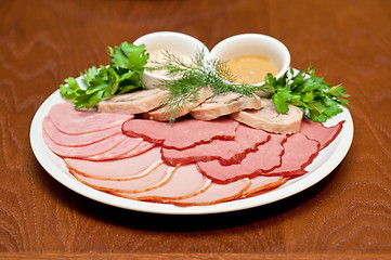 Image showing meat, ham and sauce