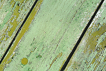 Image showing Surface of an empty green wooden background.