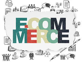 Image showing Finance concept: E-commerce on Torn Paper background