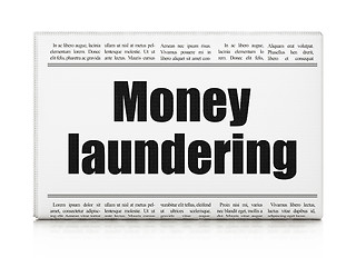 Image showing Currency concept: newspaper headline Money Laundering