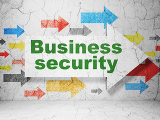 Image showing Security concept: arrow with Business Security on grunge wall background