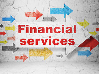 Image showing Money concept: arrow with Financial Services on grunge wall background