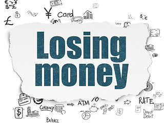 Image showing Currency concept: Losing Money on Torn Paper background