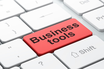 Image showing Finance concept: Business Tools on computer keyboard background