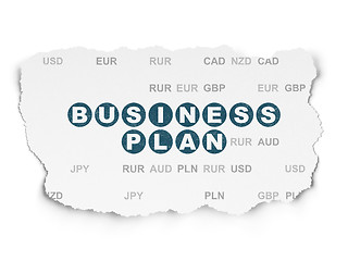 Image showing Business concept: Business Plan on Torn Paper background