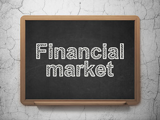 Image showing Currency concept: Financial Market on chalkboard background