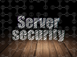 Image showing Safety concept: Server Security in grunge dark room