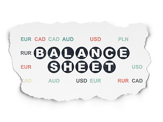 Image showing Banking concept: Balance Sheet on Torn Paper background