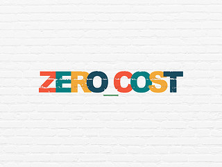 Image showing Finance concept: Zero cost on wall background