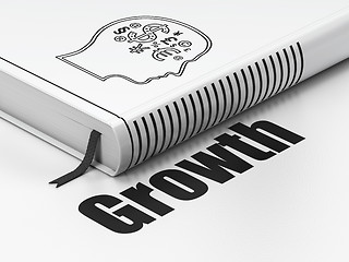 Image showing Finance concept: book Head With Finance Symbol, Growth on white background