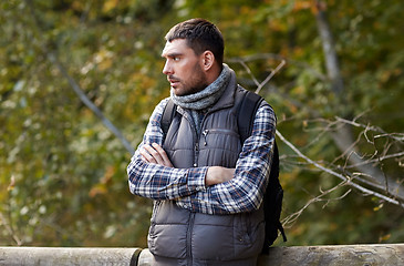 Image showing man with backpack outdoors