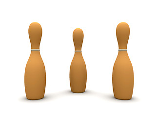 Image showing Beige Bowling Pins