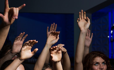 Image showing close up of happy people at concert in night club